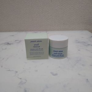 NEW NIB Peach Slices Snail Rescue Intensive Wash Off Mask Travel Mini 6ml/0.2oz